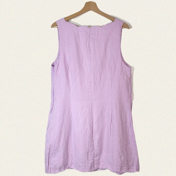 Abercrombie & Fitch Premium Linen Scalloped Mini Dress - Picture 7 of 8
